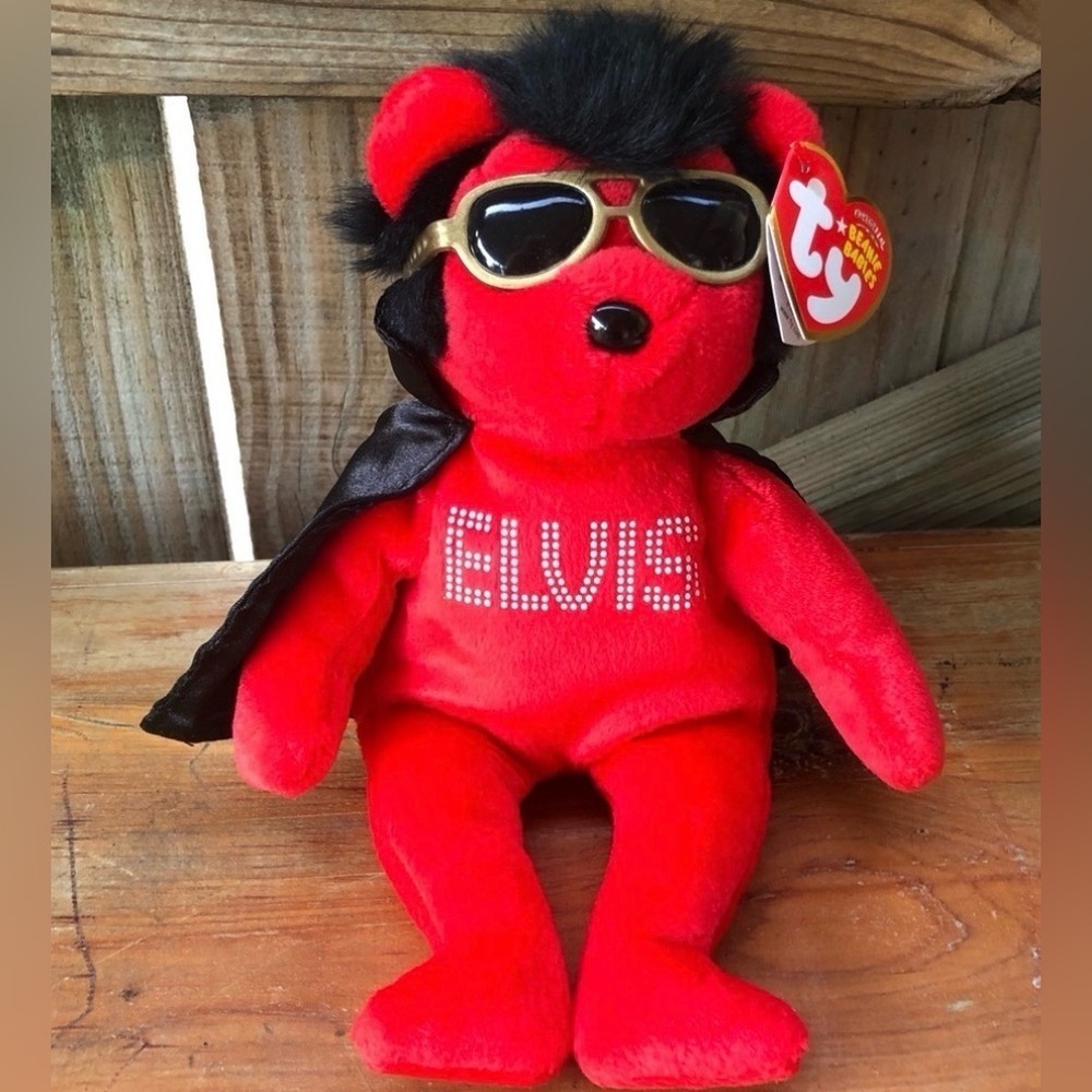 Ty Shake Rattle & Roll Elvis Beanie Baby Size 9”